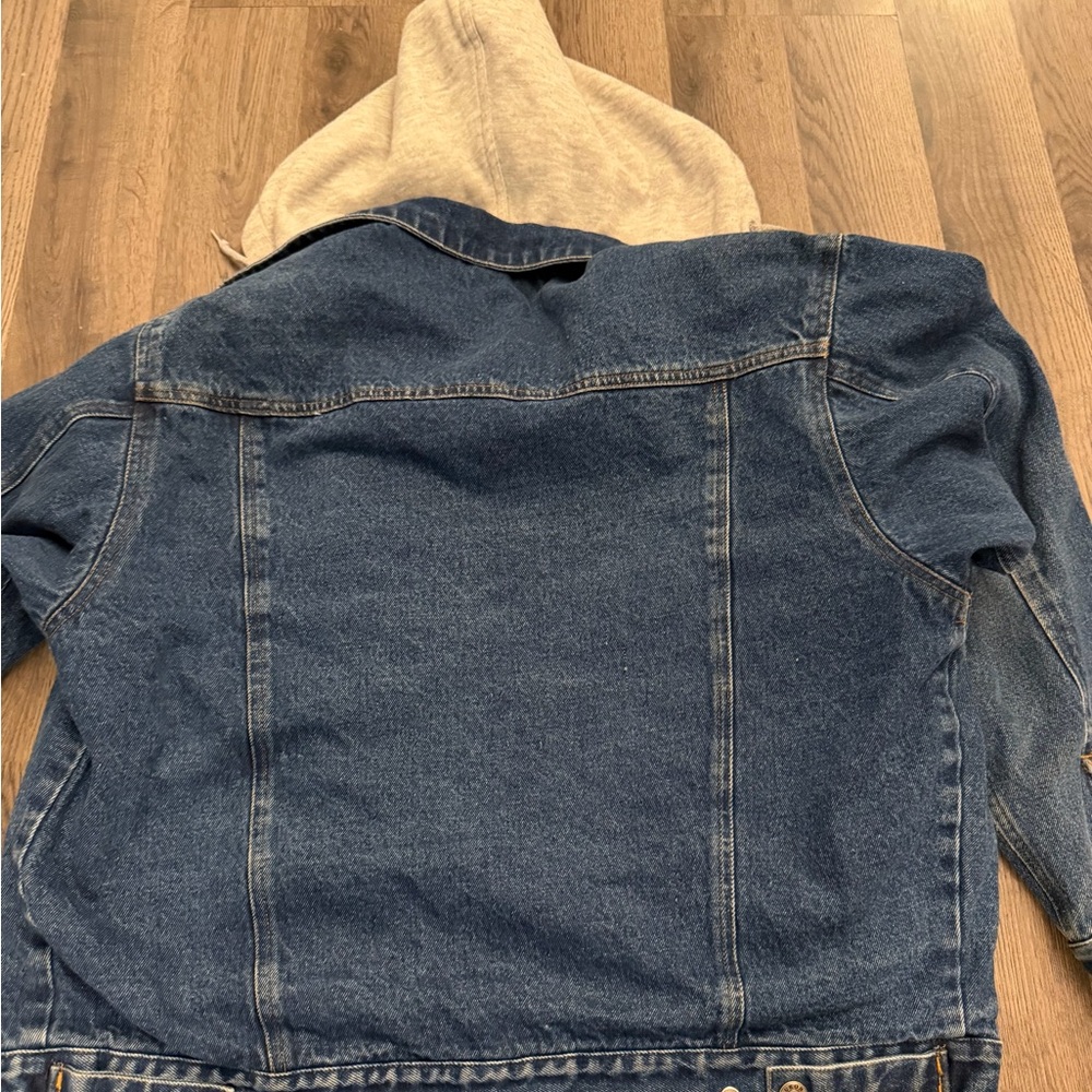 Vintage Yukon Trail Hooded Denim 90s oversized trucker jacket Medium streetwear - Picture 4 of 4